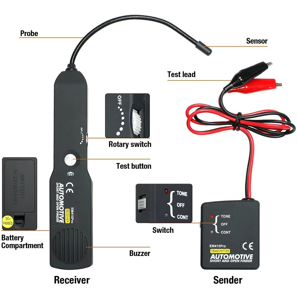 US $22.67 Car Tester Open Finder Circuit Short Repair Tool Tester Cable Wire Diagnose Tracer Automotive Tone Line Finder Circuit Detector