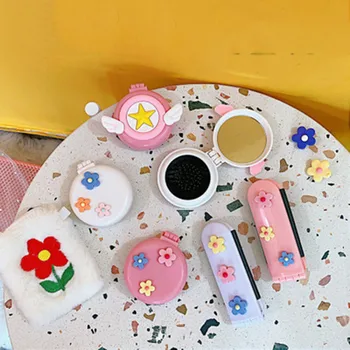 

Flip-over Folding Massage Comb Children Lovely Airbag Air Cushion Comb Mini Portable Mirror Makeup Dual-purpose For Girls Kids