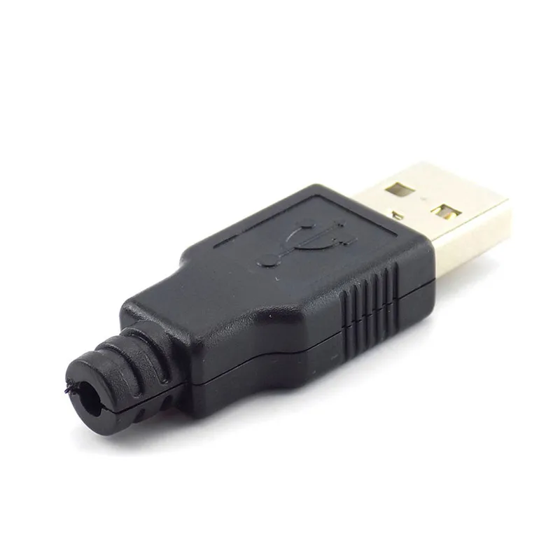 Plug com Capa de Plástico Preto tipo Solda 3 em 1 tipo um Lote Atacado Macho 2.0 Usb Soquete Conector 4 Pinos Diy 500 Pçs - tipo um macho 2.0 usb soquete conector