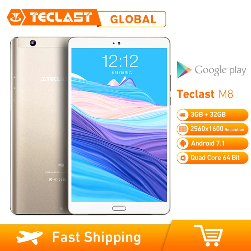 Teclast M8 8 4 дюймов планшетный ПК Android 7 1 2560x1600 Allwinner A63 четырехъядерный 3 ГБ ОЗУ 32 Гб ПЗУ