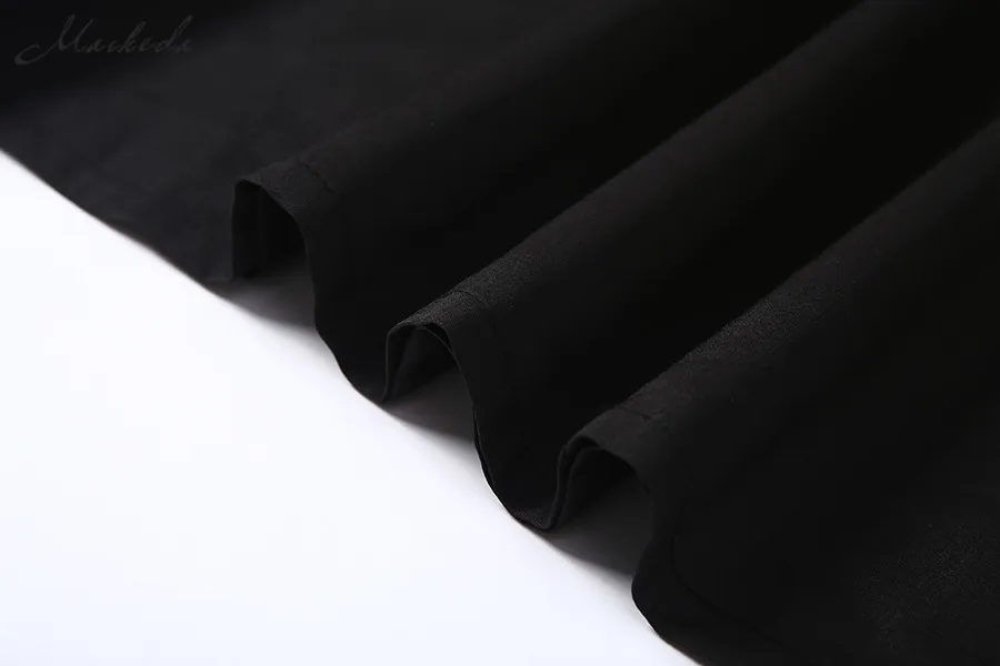 Macheda готическое черное платье для вечеринки женское элегантное мини-платье трапециевидной формы с коротким рукавом с v-образным вырезом женское повседневное уличное платье Новое