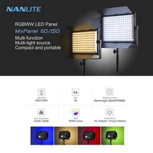 Nanlite микс панель 60 Вт/150 Вт 2700-7500 к RGB непрерывное видео мягкий светодиодный панельный светильник App/DMX/2,4G контроль затемнения с 10 цветовым эффектом