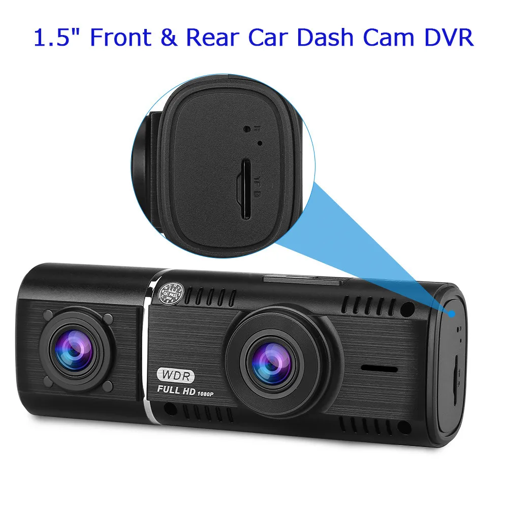 Blueskysea Автомобильный цифровой видеорегистратор HD H190 Dash камера 1," 500 пикселей двойной объектив Dash Cam Автомобильный видеорегистратор s циклическая запись мониторинг парковки g-сенсор