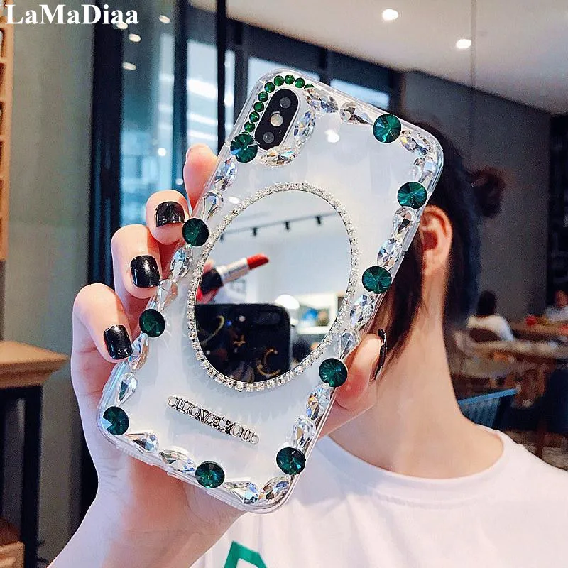 

Bling Lovely Crystal Diamonds Rhinestone Stones Mirror Phone Case Cove For HuaweiP8 P9 P10 P20 P30 PLUS LiTE Mate 10 20 Pro Lite
