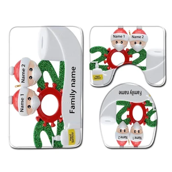 

Christmas Shower Curtain Bathroom Waterproof Toilet Lid Cover Bath Mat Bathroom Mats Set Floor Carpets In Bathroom Toilet WC Mat