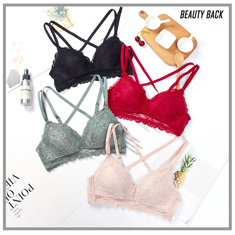 Bralette кружевной тонкий бюстгальтер пуш-ап бюстгальтер женский провод свободное нижнее белье бюстгальтер сексуальное нижнее белье бюстгальтер женский красота сзади одежда A B C
