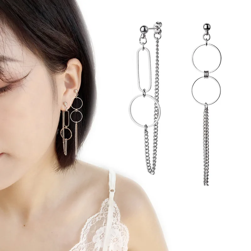 

Todorova Fashion Long Chain Earrings Geometric Asymmetric Retro Circle Round Tassel Earrings for Women Fashion Ear Jewelry Gifts