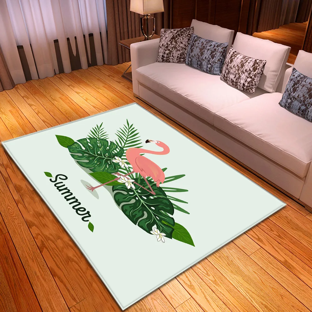 3D коврик с Фламинго мультфильм детская площадка коврик для гостиной розовый зеленый спальня детская комната мягкий коврик диван tapete