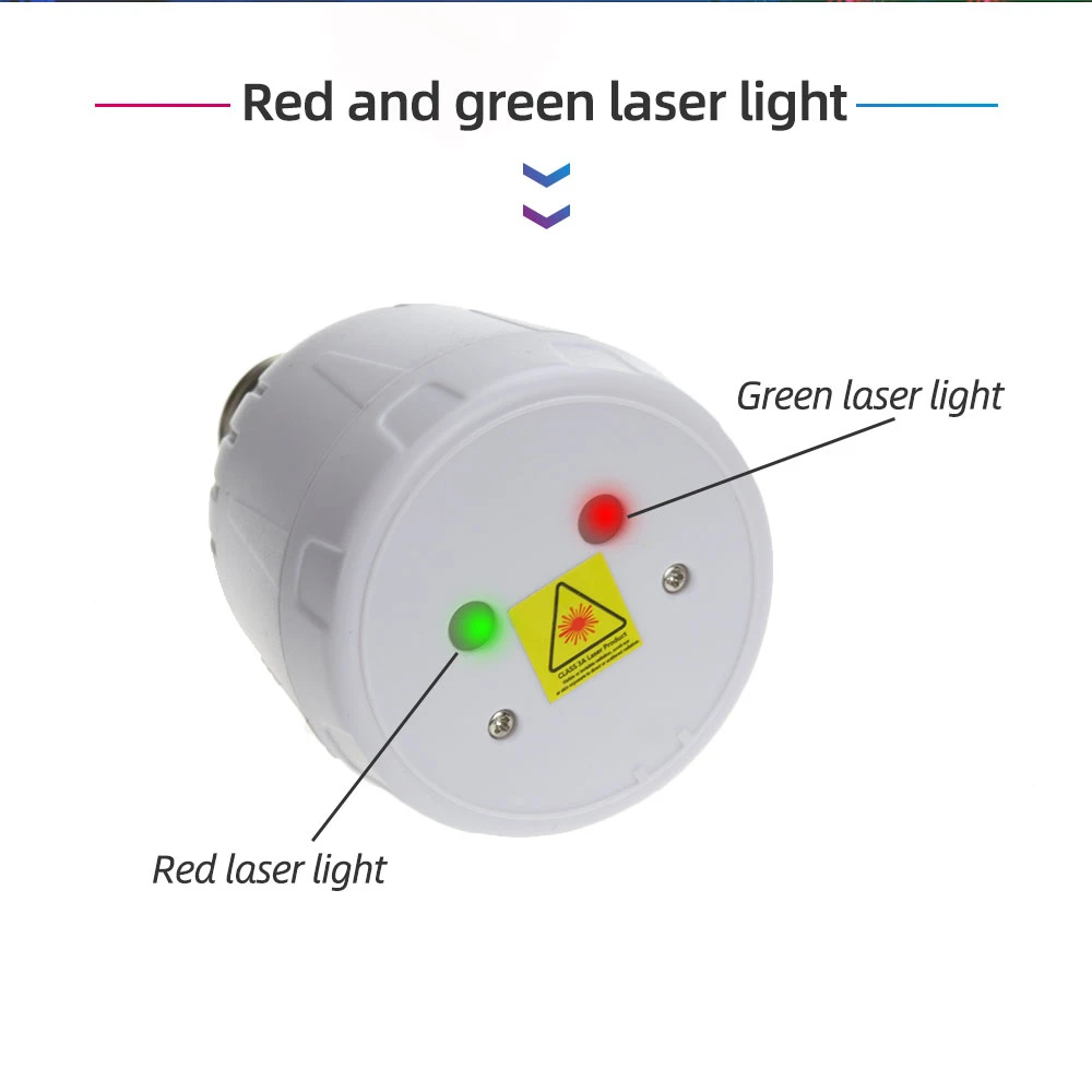 E27 лампочка лазерного светильника, мини лазерный проектор, Рождественский декоративный светильник, автоматический звуковой контроль, сценический светильник, Клубные, вечерние