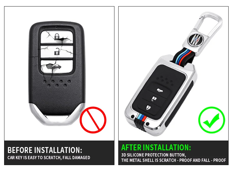 Fob chiave a distanza della copertura di caso dell'automobile in lega di zinco per la CR-V civica di Honda CRV Accord odissea città Vezel URV UR-V accessori della giada di Jazz - H8c41048517d7437399c41da78f445035K