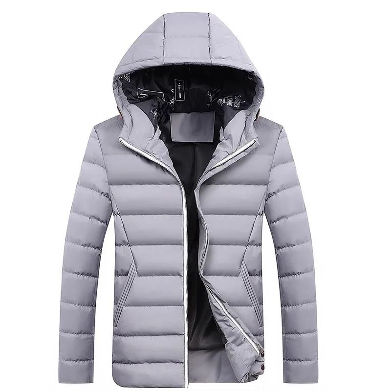Gray Parka Зимние куртки, повседневные Толстые мужские парки, верхняя одежда с капюшоном, мужские плотные куртки и пальто, теплые пальто, Мужская одежда, ZA308 - Цвет: Gray Parka