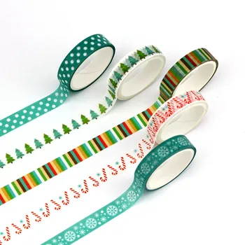 

Beautiful NEW 10Boxes/lot Decorative Christmas Washi Tapes Paper for Scrapbooking Adhesive Masking Tapes School Supply Wholesale