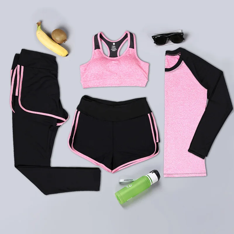 

Autumn And Winter New Style Slimming Quick-Dry Sports Set Origional Design Running Fitness Four-piece Set Yoga Clothes