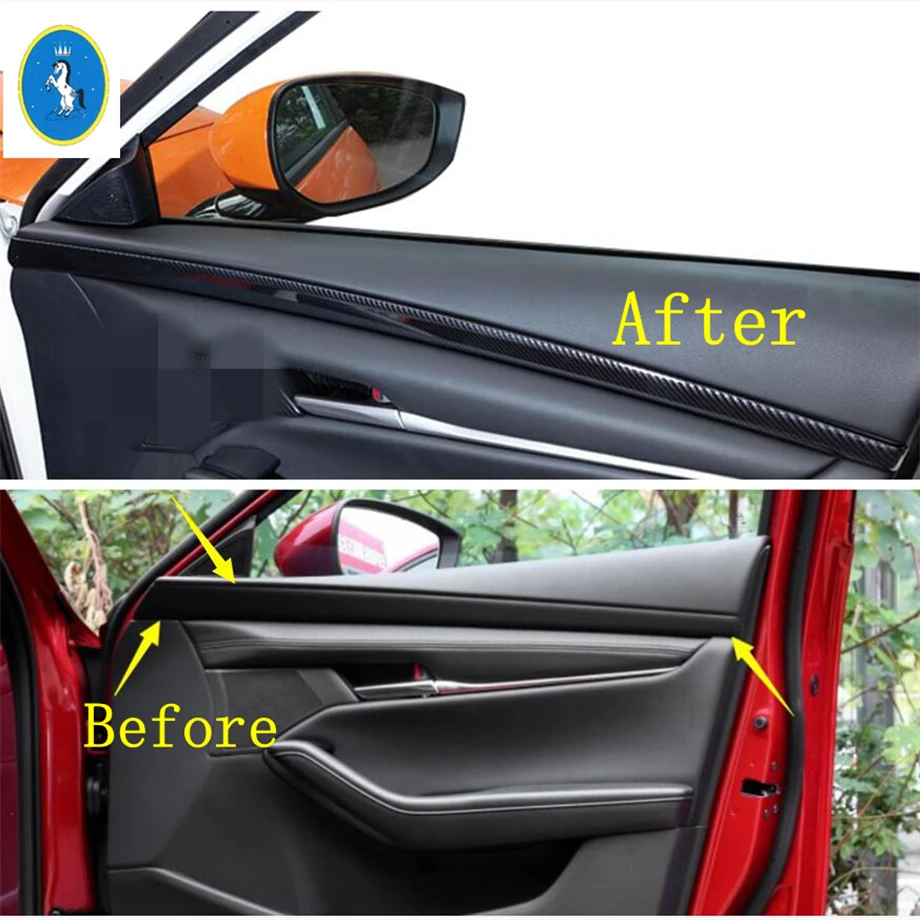 

Yimaautotrims Auto Accessory Inner Door Handle Armrest Decoration Panel Cover Trim Fit For Mazda 3 Sedan 2019 2020 ABS