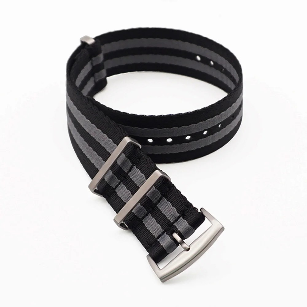 New Design 20MM 22MM Strap Green Black Striped seatbelt Nato Zulu Strap for Army Sport Watch 5