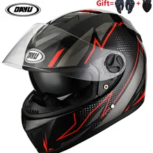 2 regalos de la cara llena de la motocicleta casco con lentes dobles moto casco visores dobles tierra cascos de bicicleta S M L XL para hombre mujer