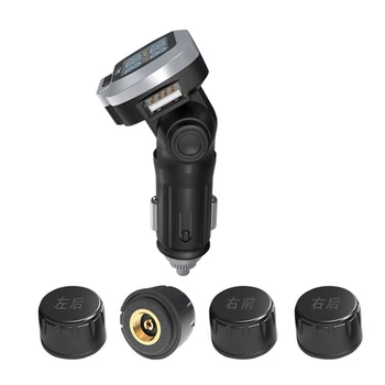 

Monitoring Tire Pressure Sensor External Cigarette Lighter Wireless Black