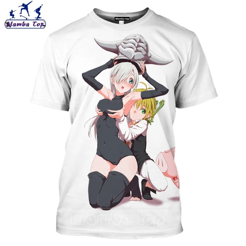 Mamba Top Anime Tshirt Men 3D Print The Seven Deadly Sins T Shirt Women Sexy Hentai Protagonist Ban Fashion Sandy Beach Pullover | Мужская
