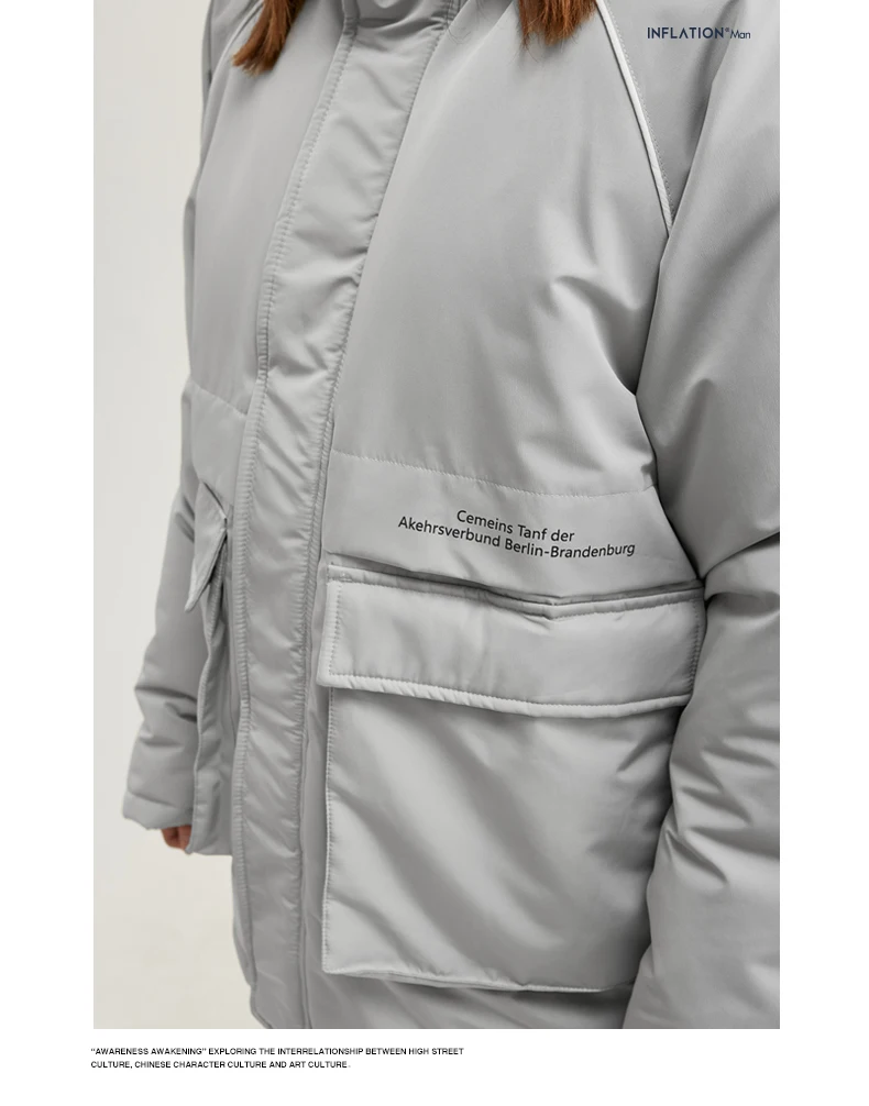 Зимняя мужская куртка с принтом в стиле хип-хоп, Свободное пальто со стоячим воротником, мужская одежда, Повседневная Верхняя одежда abrigo hombre 9753W
