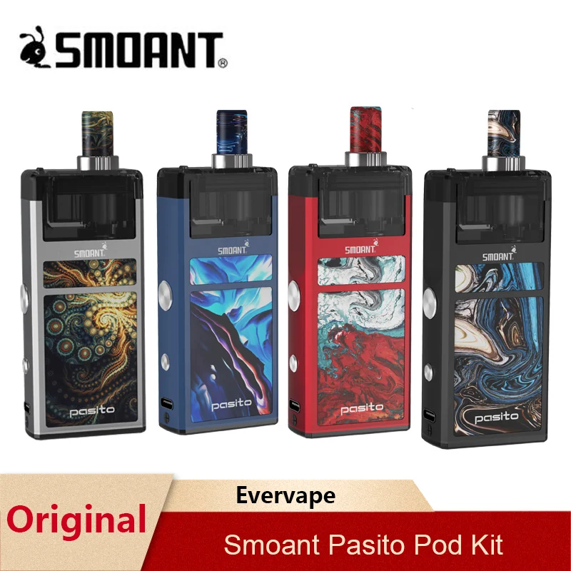 Оригинальный Smoant Pasito Pod Kit 1100 мАч аккумулятор 3 мл картридж подходит DL/MTL/RBA катушки