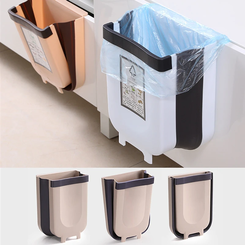 Kitchen Folding Trash Can Car Recycle Bin Trash Bin Kitchen Dustbin Garbage Rubbish Bin Garbage