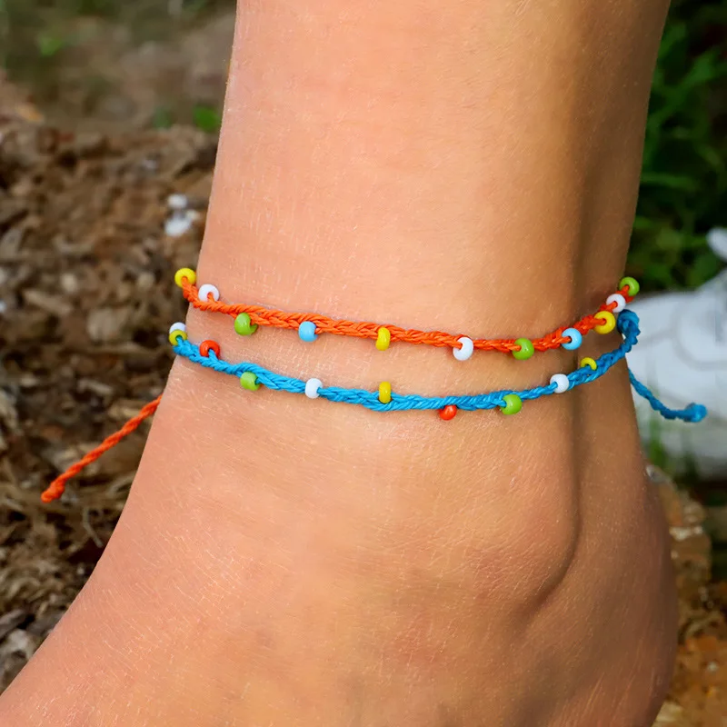 Adjustable Boho Ankle Bracelets Braided String Hawaii Rainbow Colored Seed Beads Anklets Jewelry Gifts For Women Adjustable Boho Ankle Bracelets Braided String Hawaii Rainbow Colored Seed Beads Anklets Jewelry Gifts For Women