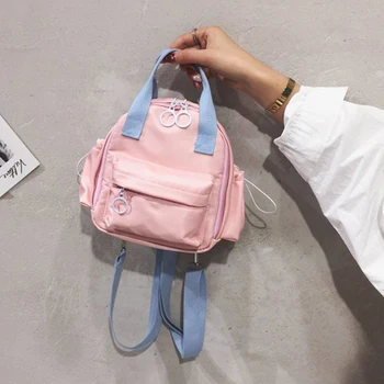 

2020 New Women Mini Backpack Cute Girl Contrast Color Small Casual Waterproof High Quality School Bags Lady Backpacks Travel Bag