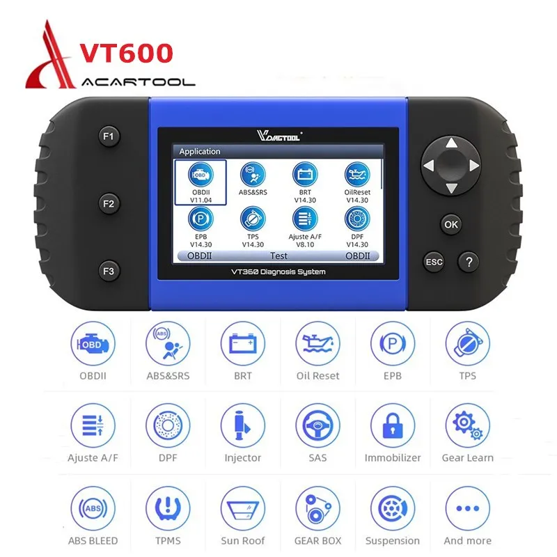 VDIAGTOOL VT600 Автомобильный сканер ABS SRS EPB сброс масла DPF TPMS ключ программист диагностический инструмент такой же как NT650