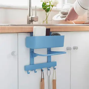 

Towel Storage Rack Wall Mounted Kitchen Cabinet Cupboard Hanger with Hooks