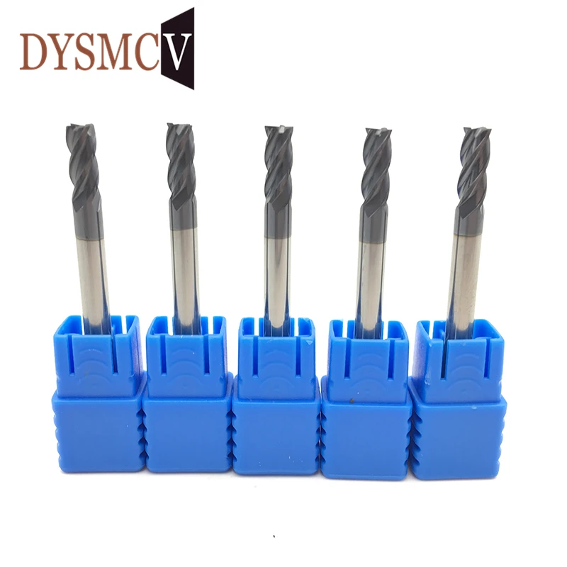 

2PCS HRC50 4Flute 4mm Solid Carbide Endmill 50mm 75mm 100mm Long Standard Length Side milling Slotting Profiling face mill