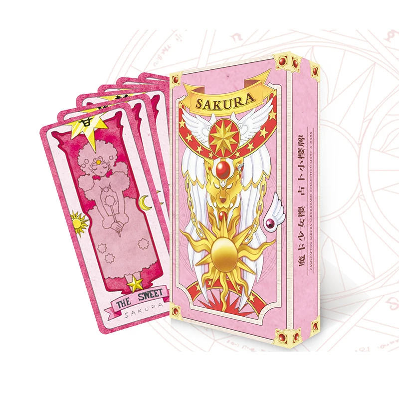 pink 1 комплект Аниме Cardcaptor Sakura Clow Card Косплей prop KINOMOTO SAKURA Card captor карты с Сакурой Таро - Цвет: pink