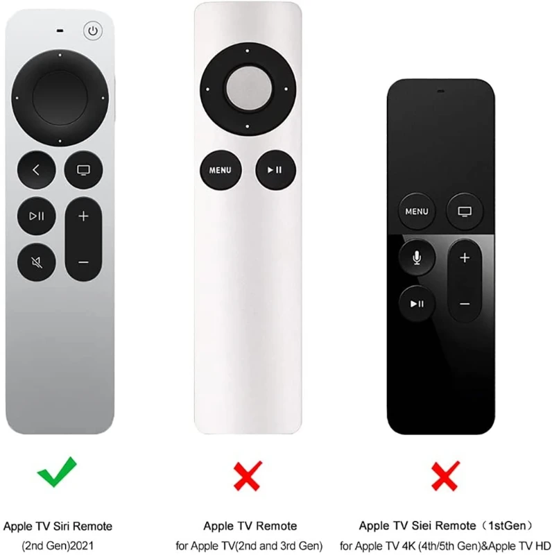 Silicone Remote Protective Case for Apple TV 4K 2nd Gen Siri Remote Shockproof Anti-slip Soft Case Protective Cover