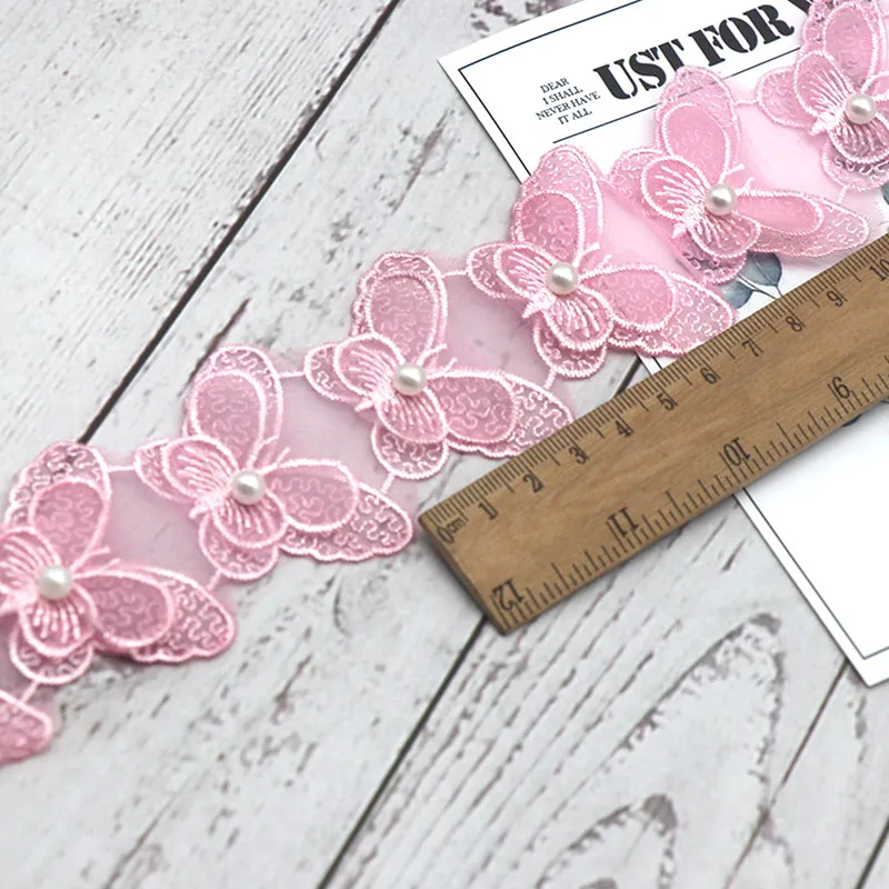 Lace Fabric Lace Ribbon Lace Sewing Supplies Lace Sewing Accessories Butterfly Flower Soluble Organza Lace Trim Knitting Embroidered DIY Patchwork