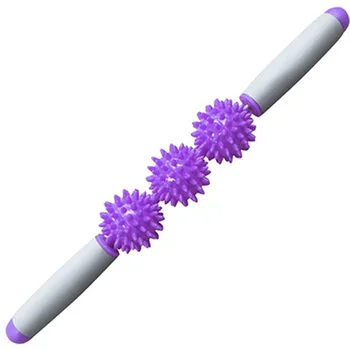 

Multifunctional Massage Stick Fatigue Reduce 3 Massage Balls PVC Yoga Stick Fitness Tool Muscle Roller Cellulite Relax