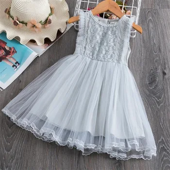 

Summer girl baby banquet dress lace flower wedding child dress child princess birthday party dress 3-7 years old child dress