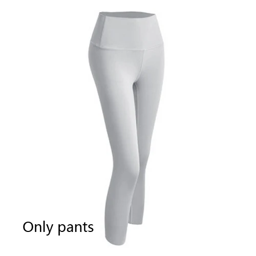 Gray pants 2 шт. Для женщин костюм для занятия йогой спортивную одежду с высокой талией спортивные Леггинсы для йоги для бега, спортивные брюки Спортивный пуш-ап спортивный бюстгальтер Фитнес набор - Цвет: Gray pants