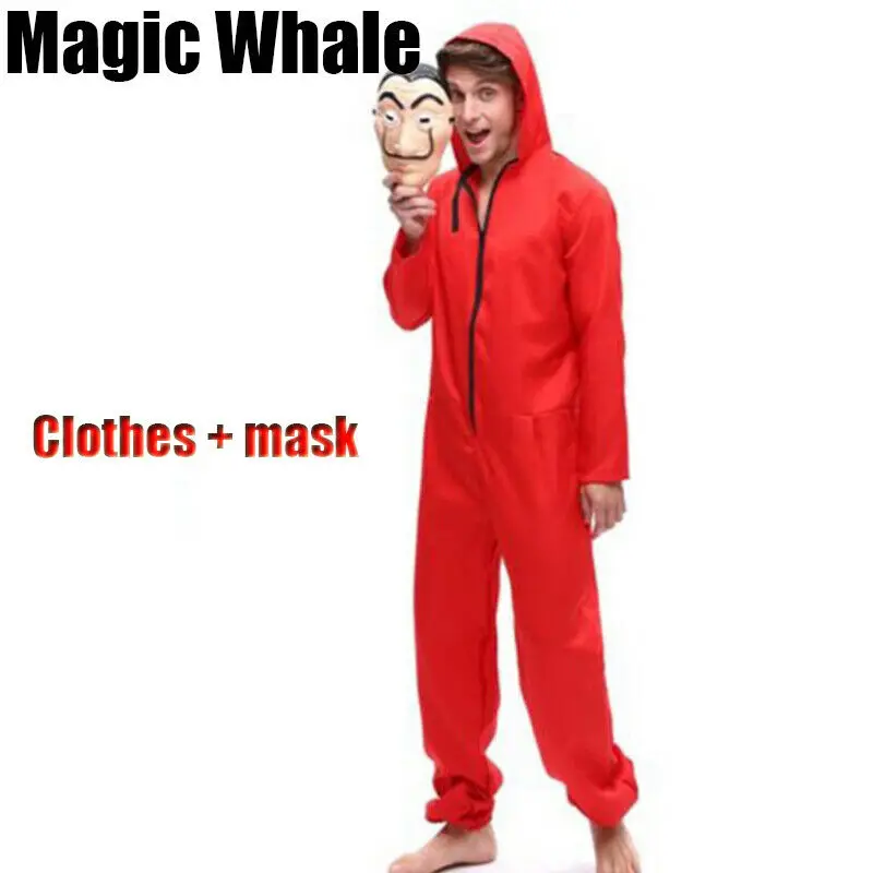 

2019 Banknote House Dali Dali Siamese Clothing Red Onesies Clown Costume Cosplay Halloween COS Clothing