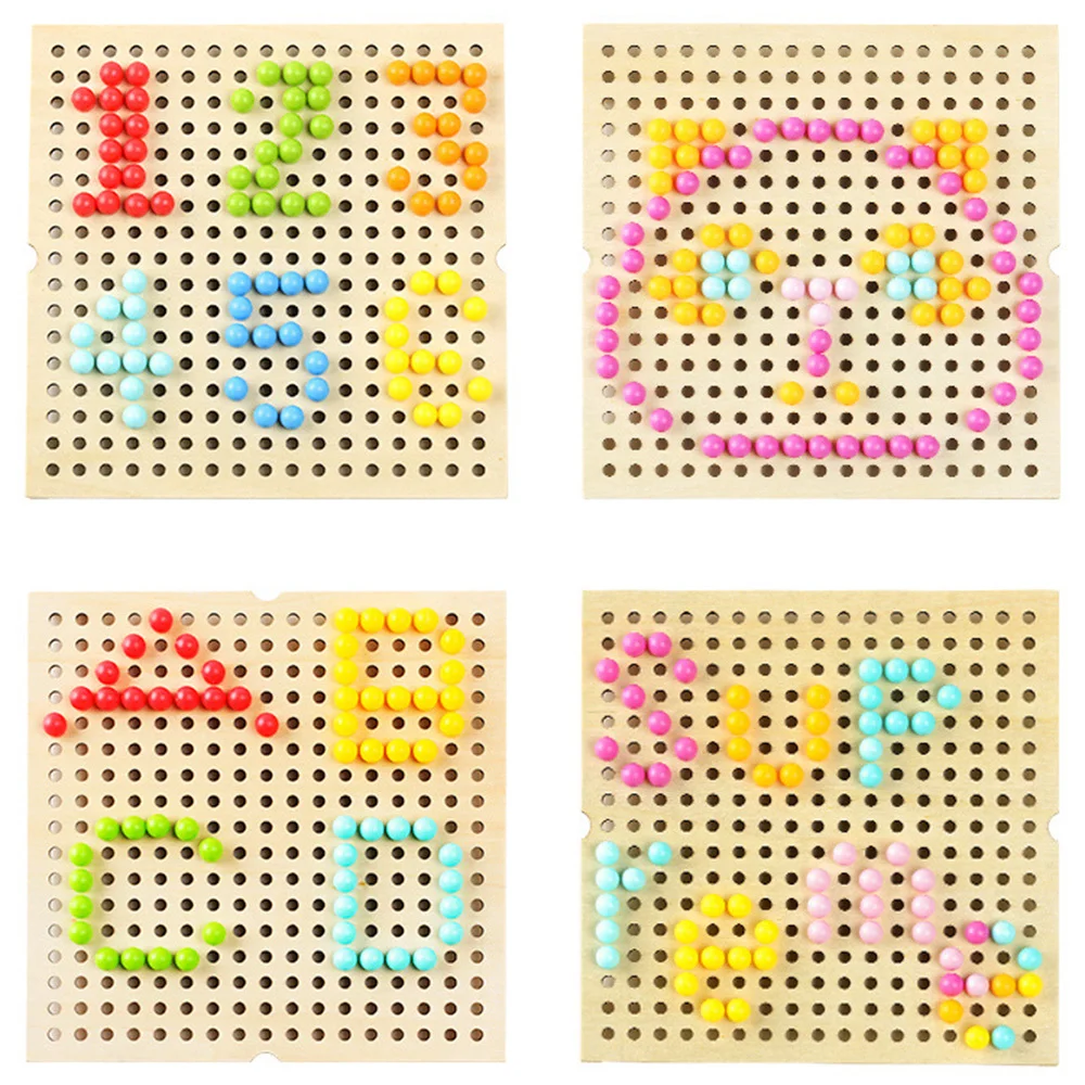 Very best  240 Pcs 3D Mushroom Nail Intelligent Puzzle Games Mosaic Peg Board Jigsaw Puzzle Kids DIY Education