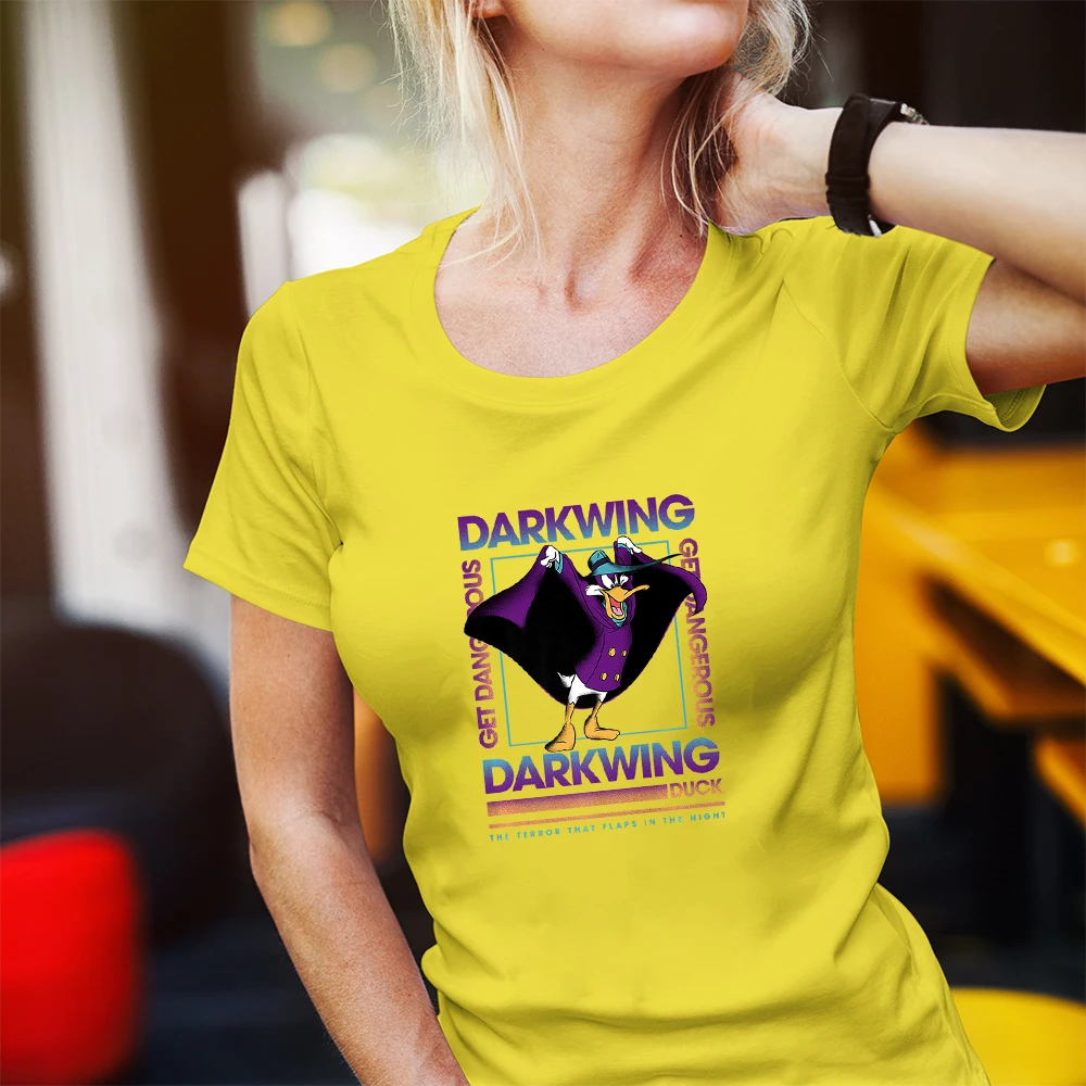 Disney Darkwing Duck печать мультфильм женские футболки модные прямые летние новые
