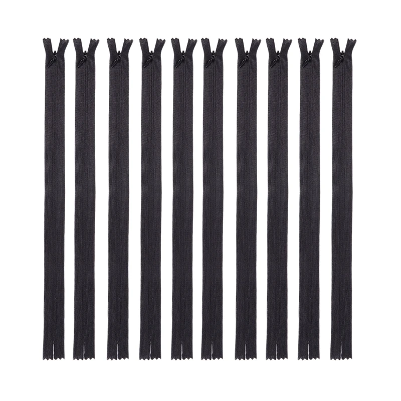 

HOT Nylon Invisible Concealed Zip Zipper 14 Inch 10 Pcs Black