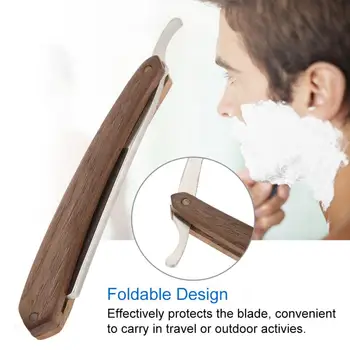 

Rosewood Classic Wood Grain Barber Shaver Straight Edge Razor Folding Shaving Knife Hair Eyebrow Beard Shaving Tool