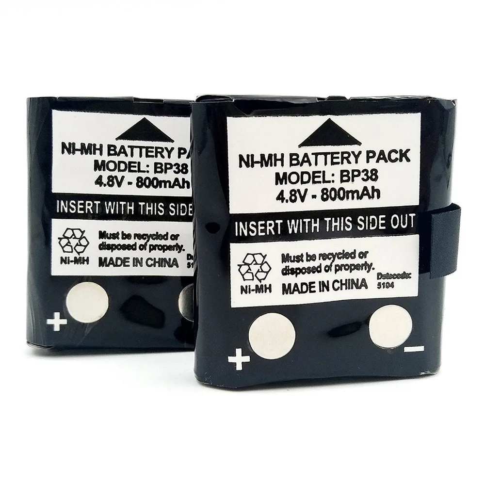 

2PCS BP38 4.8 V 800 mAh Black Walkie Talkie Battery