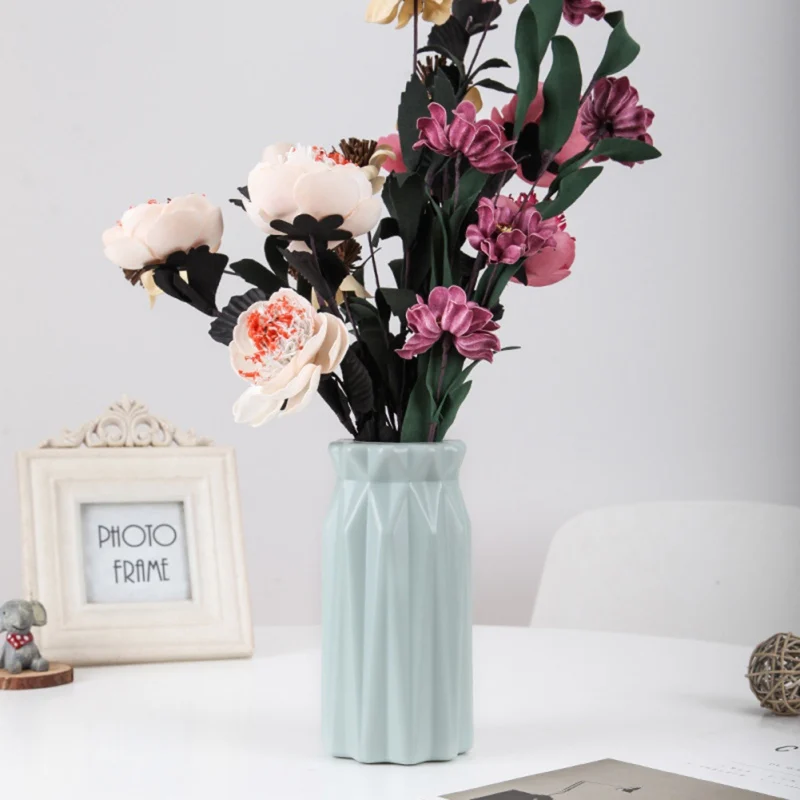 Пластиковая ваза имитация цветов сухая ваза новая PE устойчивая к падению ваза модная Простая Офисная ваза для украшения интерьера