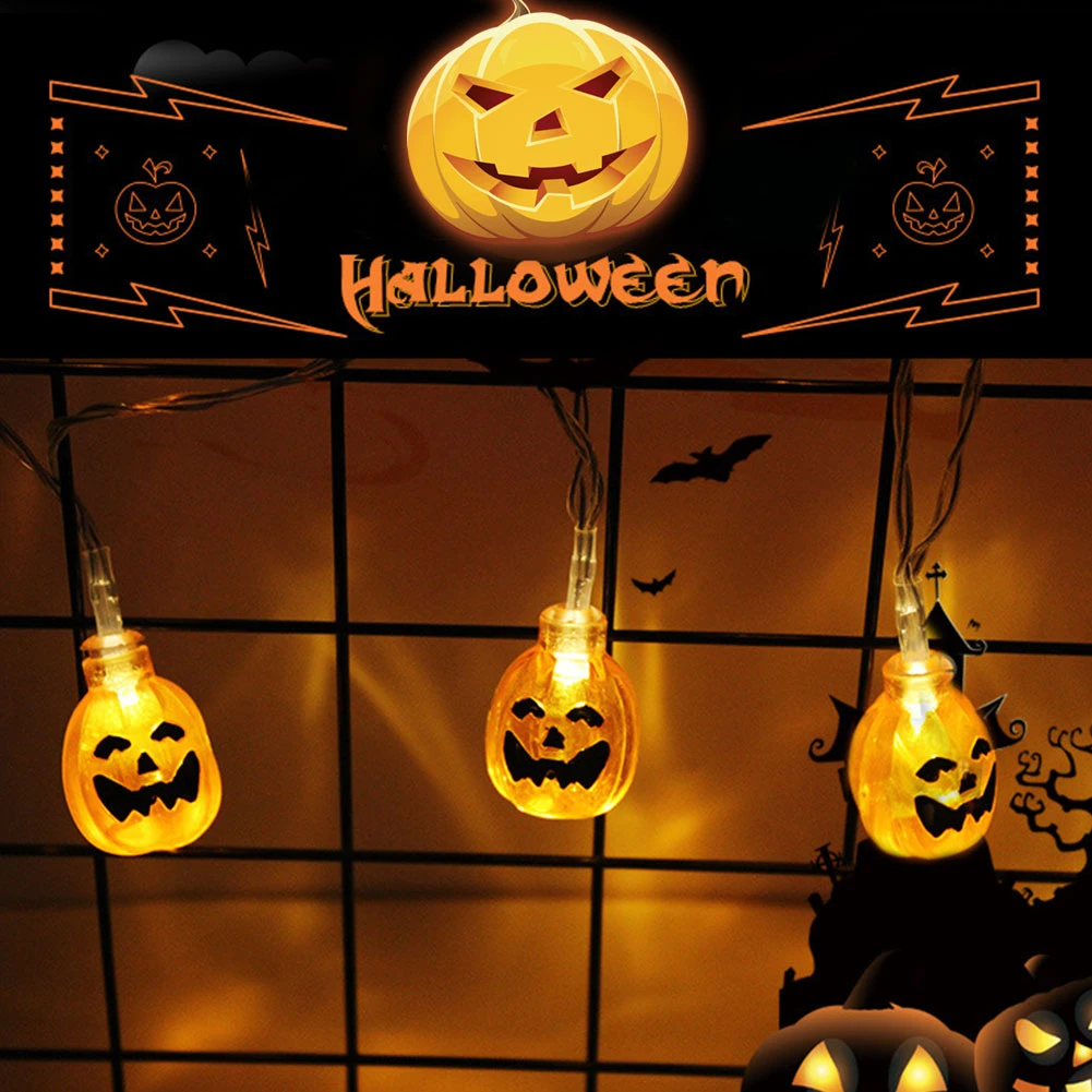 

Creative Hanging Halloween Decor Pumpkins/Ghost/Spider/Skull String Lights Lanterns Lamp For DIY Home Outdoor Party Supplies