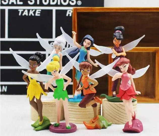 7 шт./лот Tinker Bell ПВХ фигурки кукол Пиратская Фея Zarina Rosetta волны Fawn кукла Рождество