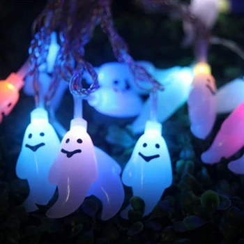 

5M 20PCS Little Ghost Led String Lights AC Novelty Fairy Light For Halloween Christmas Party Outdoor Decorations garland lamp