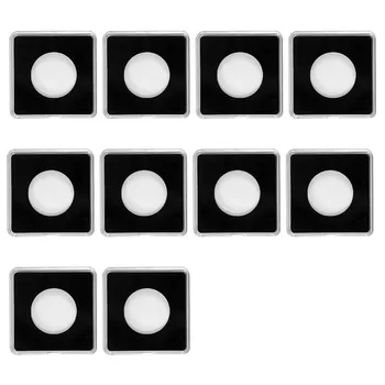 

10pcs Case Protective Anti Scratch Coin Capsule Storage Box Dustproof Display Home Container Square Transparent Gaine Collection