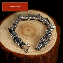 Cigovo 925 серебряный браслет мужской ретро властный Серебряный ювелирное изделие индивидуальная модная мужская Ювелирная надпись