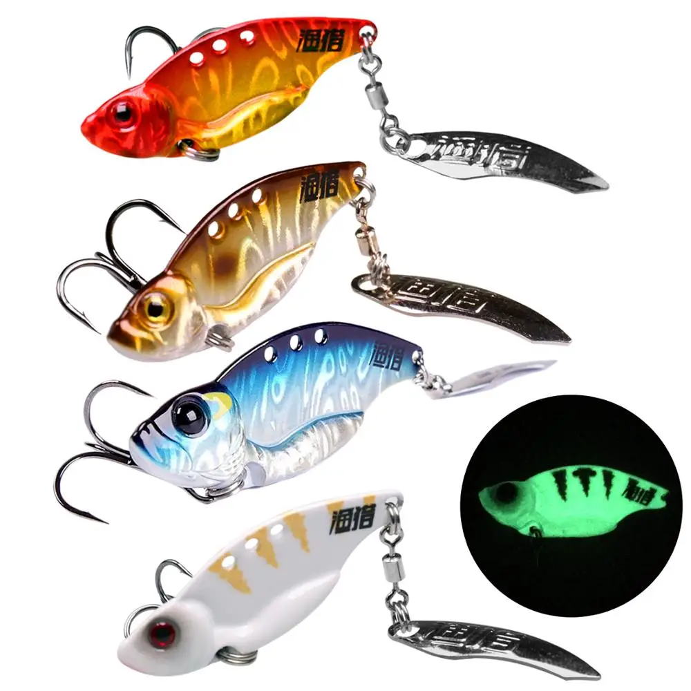 

2pcs 4g 7g 11g Metal Sequins Fishing Spinner Spoon VIB Hard Bait Treble Hook Perch Metal Laser Vib Vibration Lure With Spoon
