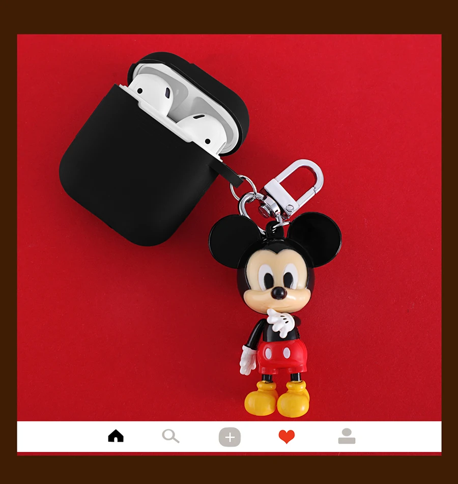 Желтый чехол для наушников с Микки Минни для Apple Airpods, мультяшный беспроводной Bluetooth защитный чехол для наушников, чехол для зарядного устройства